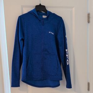 Columbia Blue Zip-Up Hoodie with Logo